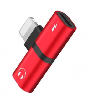 Rozbočovací adaptér Apple lightning (2x lightning) Barva: Červená