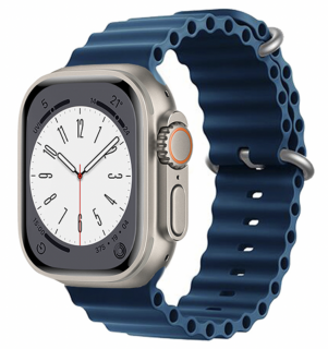 Rubber loop řemínek pro Apple Watch (42/44/45/49 mm) Barva: Modrá tmavá