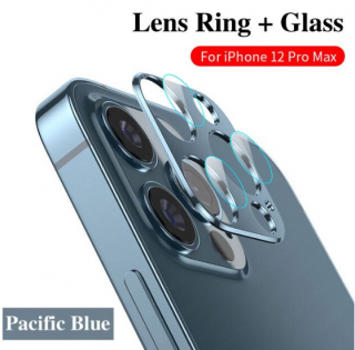 Sapphire lens kovový rámeček s tvrzenými skly pro ochranu fotoaparátu Apple iPhone 12 Pro Max Barva: Modrá