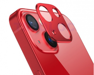 Sapphire lens kovový rámeček s tvrzenými skly pro ochranu fotoaparátu Apple iPhone 13 a 13 Mini Barva: Červená