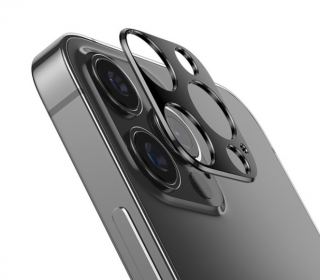 Sapphire lens kovový rámeček s tvrzenými skly pro ochranu fotoaparátu Apple iPhone 13 Pro a 13 Pro Max Barva: Černá