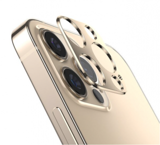 Sapphire lens kovový rámeček s tvrzenými skly pro ochranu fotoaparátu Apple iPhone 13 Pro a 13 Pro Max Barva: Zlatá
