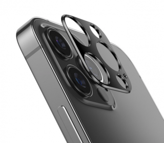 Sapphire lens kovový rámeček s tvrzenými skly pro ochranu fotoaparátu Apple iPhone 14 Pro a 14 Pro Max Barva: Černá
