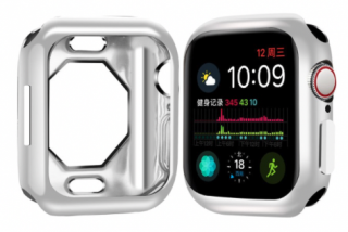 Silikonové pouzdro lesklé pro Apple Watch series 8/7 (41 mm) Barva: Stříbrná