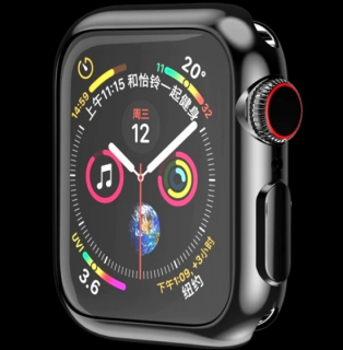 Silikonové pouzdro s ochranou displeje pro Apple Watch series 3/2/1 (38 mm) Barva: Černá