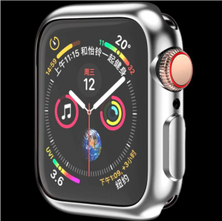 Silikonové pouzdro s ochranou displeje pro Apple Watch series 3/2/1 (38 mm) Barva: Stříbrná