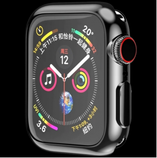 Silikonové pouzdro s ochranou displeje pro Apple Watch series 8/7 (45 mm) Barva: Černá