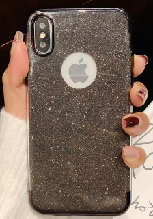 Silikonový kryt glitter diamond pro Apple iPhone XS Max Barva: Černá