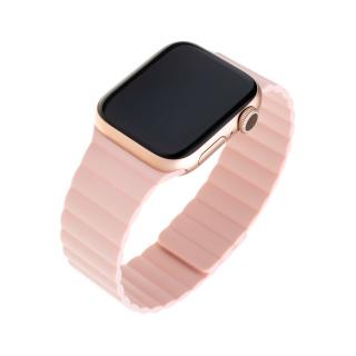 Silikonový řemínek FIXED Magnetic Strap s magnetickým zapínáním pro Apple Watch 42 mm/44 mm/45 mm/49 mm, růžový