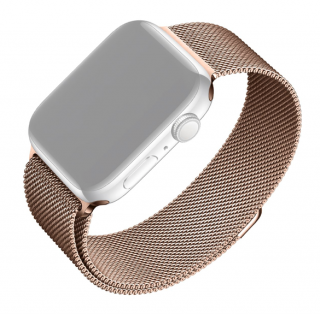 Síťovaný nerezový řemínek FIXED Mesh Strap pro Apple Watch 38/40/41mm, růžové zlatý