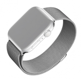 Síťovaný nerezový řemínek FIXED Mesh Strap pro Apple Watch 38/40/41mm, stříbrný