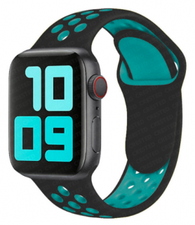 Sportovní silikonový řemínek Move pro Apple Watch Series (38/40/41 mm) Barva: Tmavá modrá - modrá (L)