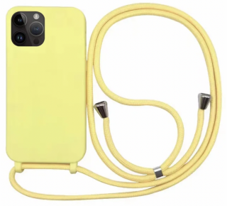 Strap silikonový kryt pro Apple iPhone 12 Pro Max Barva: Žlutá