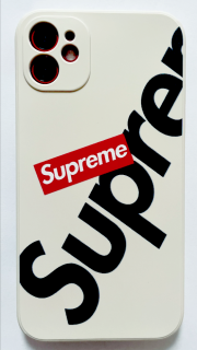 Supreme gumový kryt pro Apple iPhone 12 Barva: Krémová bílá