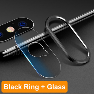 Tvrzené sklo s kovovým rámečkem na čočku fotoaparátu iPhone 6/6S metal rear lens Barva: Černá