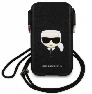 Univerzální kapsa na mobil se šňůrkou - Karl Lagerfeld, Karl Head L (6,1  ) Black