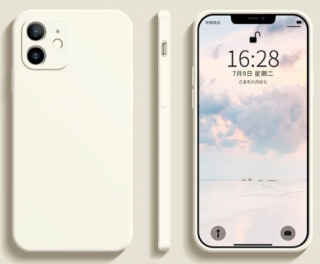 Zadní silikonový kryt s ochranou fotoaparátu pro Apple iPhone 12 Mini Barva: Bílá