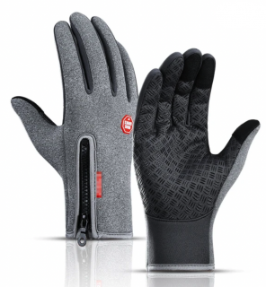 Zimní voděodolné dotykové rukavice Winds, šedé Velikost: L