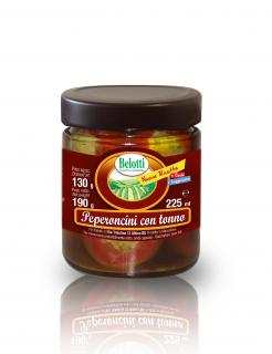 Belotti Chilli papričky s tuňákem (Peperoncini con tonno) 225ml