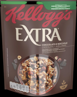 Kellogg's cereálie extra čokoláda s lískovými ořechy  375g