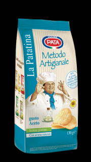 PATA Chips La Patatina aceto - Bramborové chipsy s příchutí octu 130g