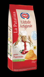 PATA Chips La Patina Pepperoncino - Bramborové chipsy s příchutí chilli 130g