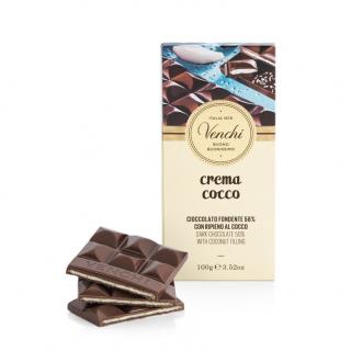 Venchi Cioccolato fondente al cocco - Hořká čokoláda s kokosem 100g