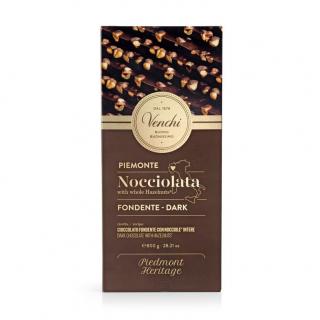 Venchi Nocchiolata fondente Dark - hořká čokoláda s lískovými oříšky 100g