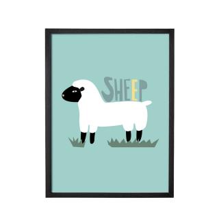 Bloomingville obraz s motivem ovečky do dětského pokoje, 35 x 45 cm