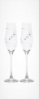 Swarovski Celebration sklenice na sekt - srdce set 2 ks, 210 ml