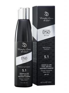 DSD Dixidox Deluxe Steel and Silk Treatment Shampoo č. 5.1 200 ml  Obnovující šampon s keratinem Ocel a Hedvábí 200 ml č. 5.1