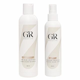 GR šampon a tonikum pro podporu růstu a proti vypadávání vlasů  SET produktů proti vypadávání a pro podporu růstu vlasů