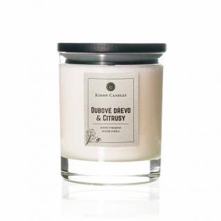 Kimmy Candles Sójová svíčka Dubové dřevo & Citrusy 220 g