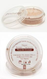 Pure&simple Minerální bronzer / Terracotta 2 gr.  Světlé opálení, polo-transparentní, teplý podtón, jemný třpyt