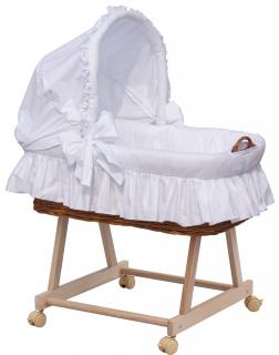 Proutěný koš na miminko s boudičkou Scarlett Péťa bílý