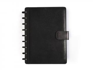 Kožený zápisník pracovní Barva koženého obalu: Černá (DELUXE), Varianta: Pro učitele - barevný