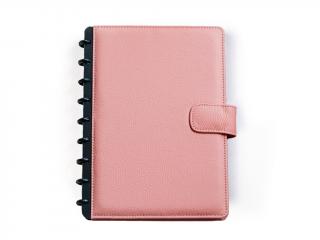 Kožený zápisník pracovní Barva koženého obalu: Pudrově růžová, Varianta: Pro učitele - černobílý