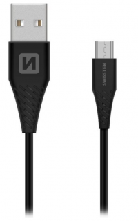 Datový kabel micro USB - USB 1,5m Swissten s dlouhým konektorem (9mm) Barva: Černá