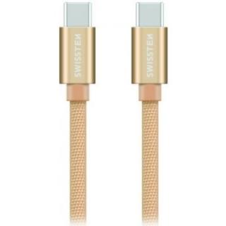 Datový kabel USB-C - USB-C Swissten Textile USB-C/USB-C Barva: Růžová