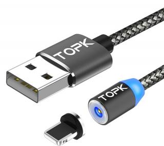 Nabíjecí magnetický kabel Lightning - USB TOPK RLine1, 1m