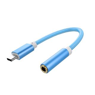 Redukce z USB-C na 3,5 mm jack, nylon-kov Barva: Modrá