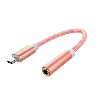 Redukce z USB-C na 3,5 mm jack, nylon-kov Barva: Růžová