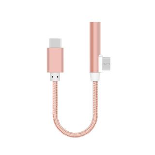 Rozdvojka z USB-C na 3,5 mm jack a USB-C Barva: Růžová s odbočkou