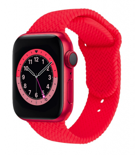 Silikonový řemínek pro Apple Watch 1/2/3/4/5/6/7/SE 38mm/40mm/42mm/44mm Barva: Červená 38mm/40mm