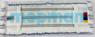 MOPMAN PROFI plochý mop mikrovlákno s modrými abrasivními pruhy (kapsový s jazyky) 40 cm