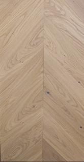 BARLINEK-Třívrstvá dřevěná podlaha-Dub Salt Chevron 130, 14x130x725mm, bal 0,61m2  (Třídění FAM, bílý pigment+oxidační olej, kartáč, mikro 4V)