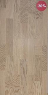 BOEN, Třívrstvá dřevěná podlaha, Dub Bulevard Bílý 3-parketa, matný lak - Cena za m2 (bal 2,84m2) (Akční cena, sleva 20 %)