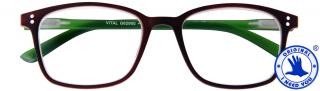 VITAL brýle na čtení hnědozelená Dioptrie: +1.00