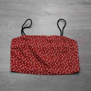 crop top tílko červené se srdíčky vel S