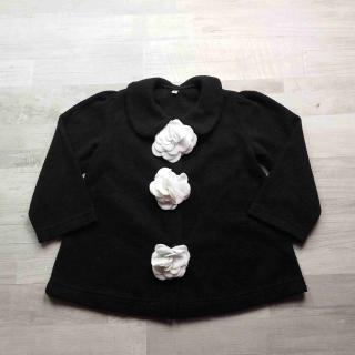 kabátek fleesový černý s 3D květy vel 116